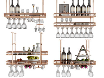 现代轻奢金属红酒高脚杯吊架