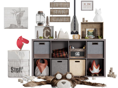 北欧开放式收纳装饰柜