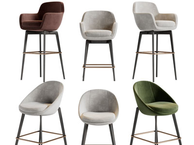 现代轻奢布艺吧椅吧凳