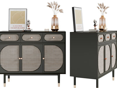 侘寂风玄关柜边柜