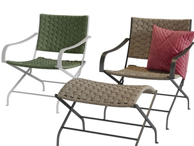 现代编织休闲椅子脚踏