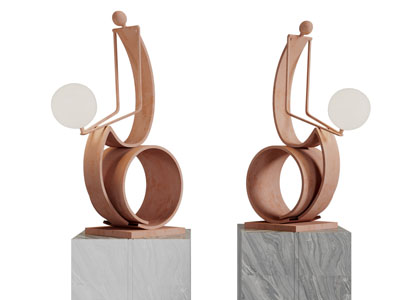 现代抽象人物雕塑落地灯摆件