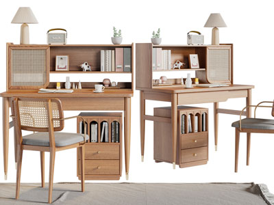 侘寂风书桌椅组合