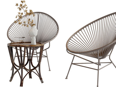 现代休闲椅子边几