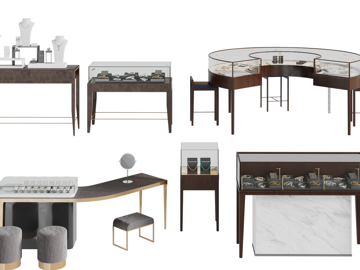 现代金银首饰展柜展台