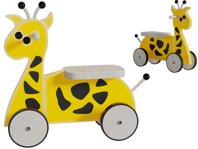 现代儿童小鹿造型的木马玩偶玩具