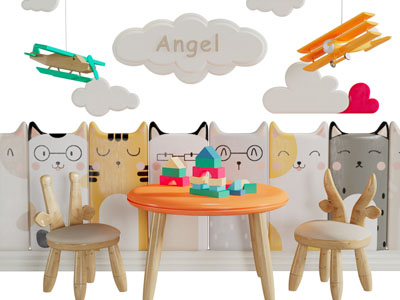 现代儿童桌椅组合