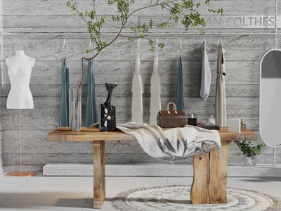 现代服装箱包饰品展台