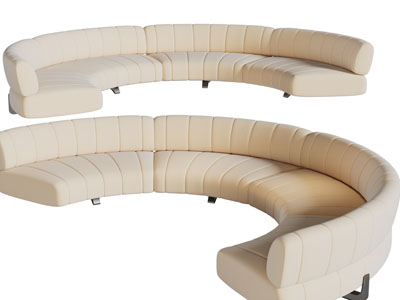 现代半圆形多人沙发3d模型 现代半圆形多人沙发