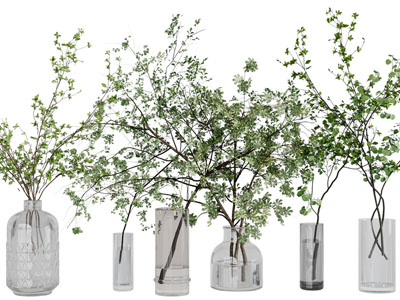 现代玻璃花瓶花卉