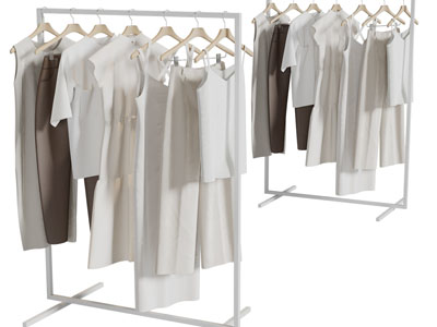 现代衣架上的衣服3d模型 现代衣架上的衣服