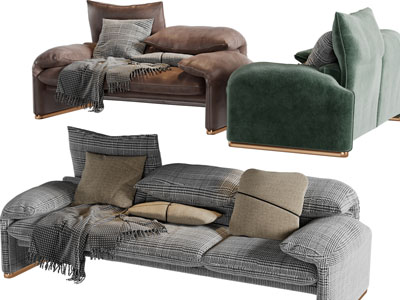 现代轻奢双人多人沙发3d模型 现代轻奢双人多人沙发