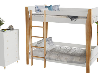 北欧实木上下床斗柜