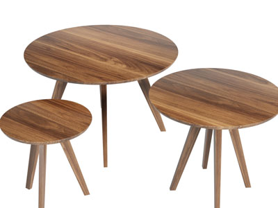 北欧实木圆形茶几3d模型 北欧实木圆形茶几