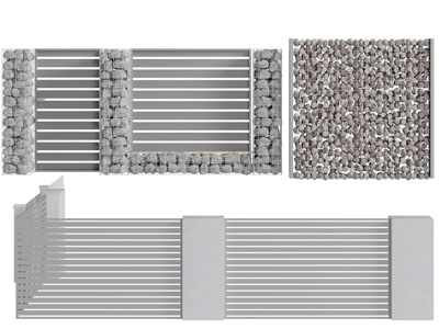 现代装饰石头的围栏围墙