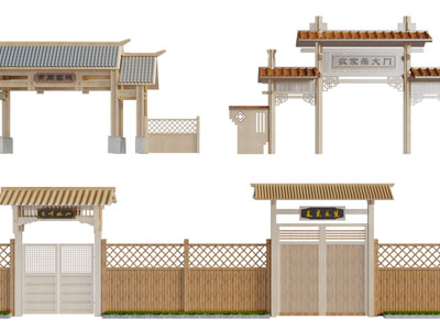 中式仿古建筑大门