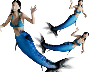 扮演成美人鱼的女人人物