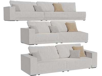 现代布艺多人沙发3d模型 现代布艺多人沙发