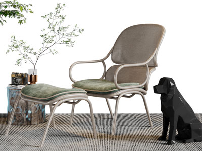 侘寂风休闲椅子脚踏