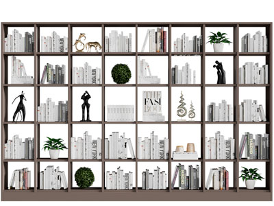 现代开放式实木装饰架书架