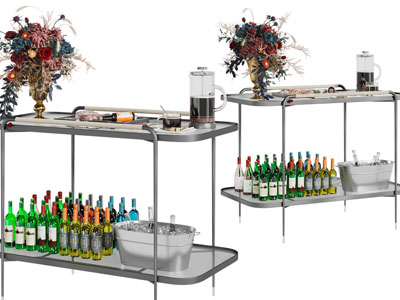 现代红酒饮料收纳装饰架