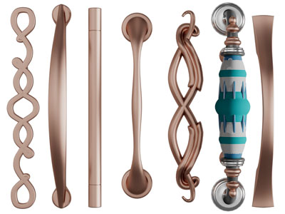 现代金属拉手3d模型 现代金属拉手