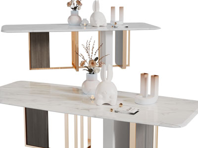 现代轻奢长方形茶几3d模型 现代轻奢长方形茶几