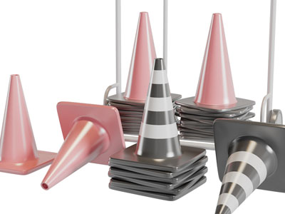 现代锥形交通路障3d模型 现代锥形交通路障