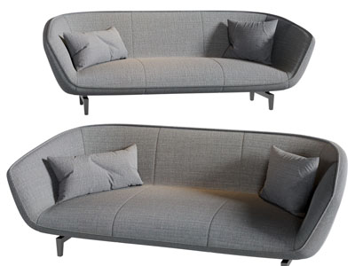 现代布艺多人沙发3d模型 现代布艺多人沙发