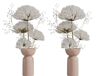 侘寂风花瓶花卉