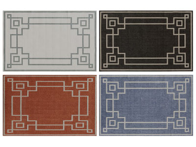 新中式长方形地毯3d模型 新中式长方形地毯