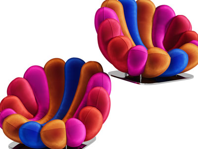 后现代贝壳造型的休闲单人沙发