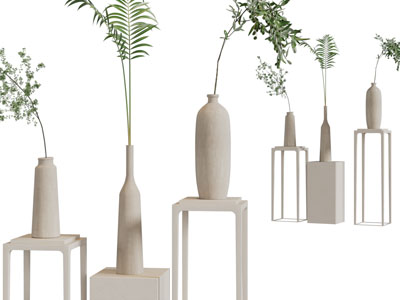 现代陶艺花瓶花卉