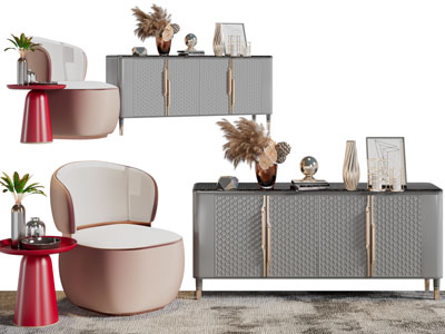 现代玄关柜单人沙发