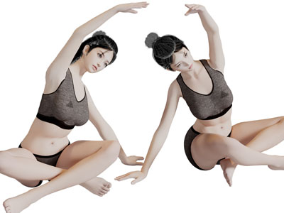 做瑜伽的女孩人物