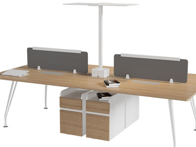 现代实木办公桌椅组合