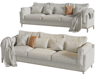 现代布艺多人沙发3d模型 现代布艺多人沙发