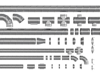 现代不锈钢管道3d模型 现代不锈钢管道