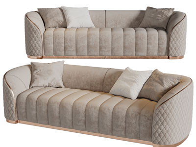 现代轻奢多人沙发3d模型 现代轻奢多人沙发