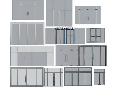 现代酒店大门、旋转门