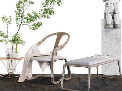 新中式休闲椅子、边几和沙发凳