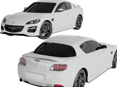 现代白色汽车3d模型 现代白色汽车