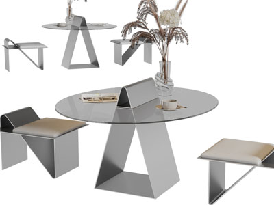 后现代茶几3d模型 后现代茶几