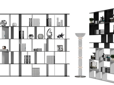侘寂风开放式装饰柜架
