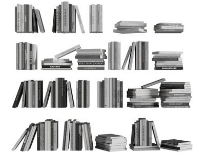 现代排列整齐的书籍