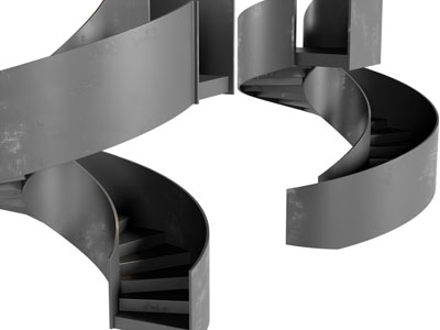 后现代旋转楼梯3d模型 后现代旋转楼梯