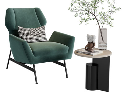 现代休闲椅子茶几