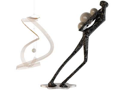 现代人物雕塑落地灯、摆件