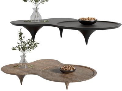 现代实木茶几3d模型 现代实木茶几