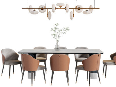 现代餐桌椅组合